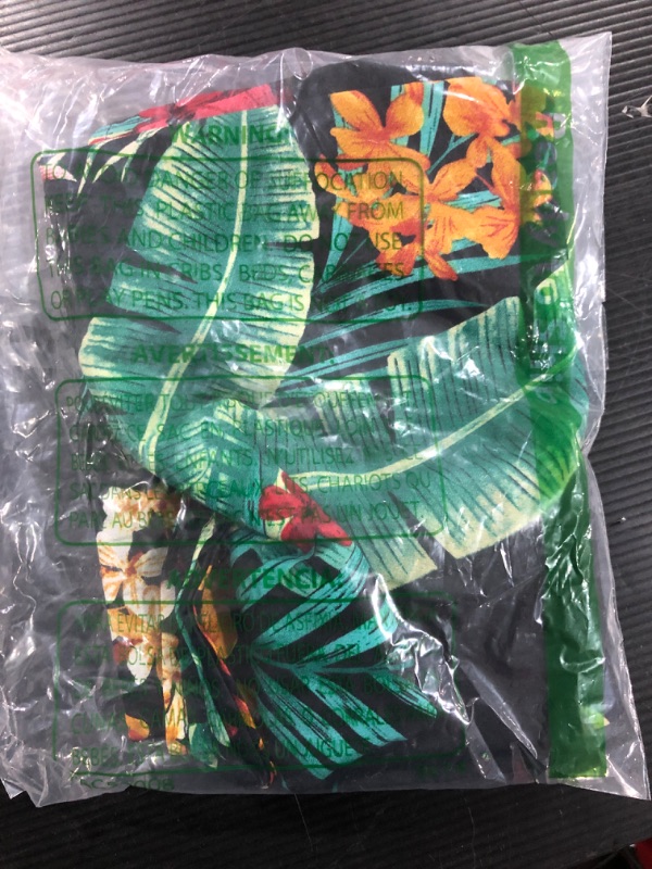 Photo 2 of [Size Large ] Floerns Women's Tropical Print Cold Shoulder Short Sleeve Tunic Boho Dress -Multi