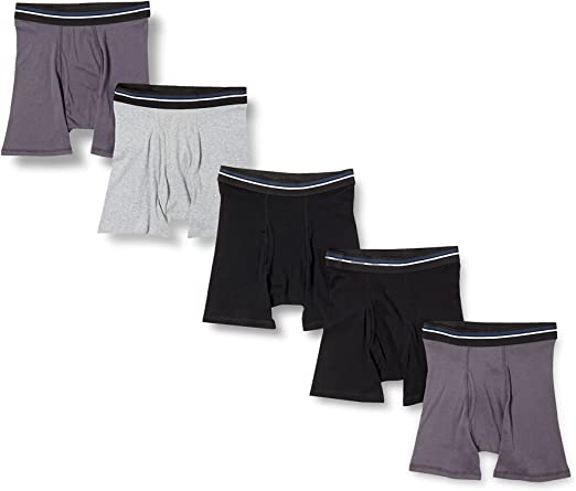 Photo 1 of Amazon Essentials Men's Tag-Free Boxer Briefs, Pack of 5