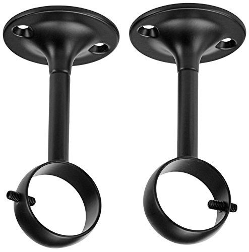 Photo 1 of Amazon Basics Curtain Rod Ceiling-Mount Bracket, Set of 2, Black