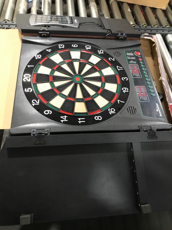 Photo 2 of Arachnid Cricket Maxx 1.0 Electronic Dartboard Cabinet Set Black