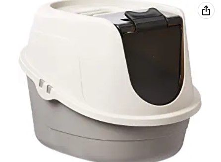 Photo 1 of Amazon Basics No-Mess Hooded Cat Litter Box, 21 x 16 x 15 Inches, Standard
