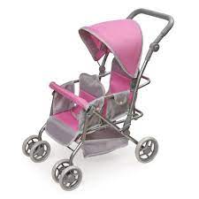 Photo 1 of Cruise Folding Inline Double Doll Stroller - Gray/Pink