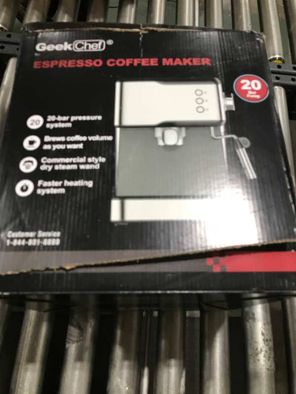 Photo 1 of Geek Chef Coffee Espresso Machine Machine, 20 Bar Pump Pressure Espresso and Cappuccino latte Maker with Milk Frother Steam Wand, 1.45L Water Tank, for Home Barista, 950W, Stainless steel B-20Bar(classic)