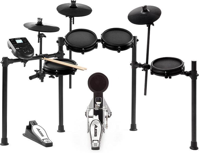 Photo 1 of Alesis Drums Nitro Mesh Kit - Electric Drum Set with USB MIDI Connectivity, Mesh Drum Pads, Kick Pedal and Rubber Kick Drum, 40 Kits and 385 Sounds