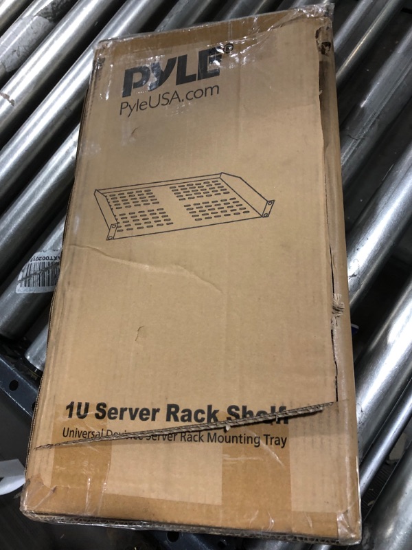 Photo 3 of Pyle PLRSTN14U 1U Server Rack Shelf Universal Device Rack Mounting Tray