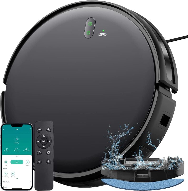 Photo 1 of 
Robot Vacuum and Mop Combo, 2 in 1 Mopping Robotic Vacuum with 2000Pa Max Suction, WiFi/App/Alexa, Schedule Settings, Self-Charging, Slim, Tangle-Free