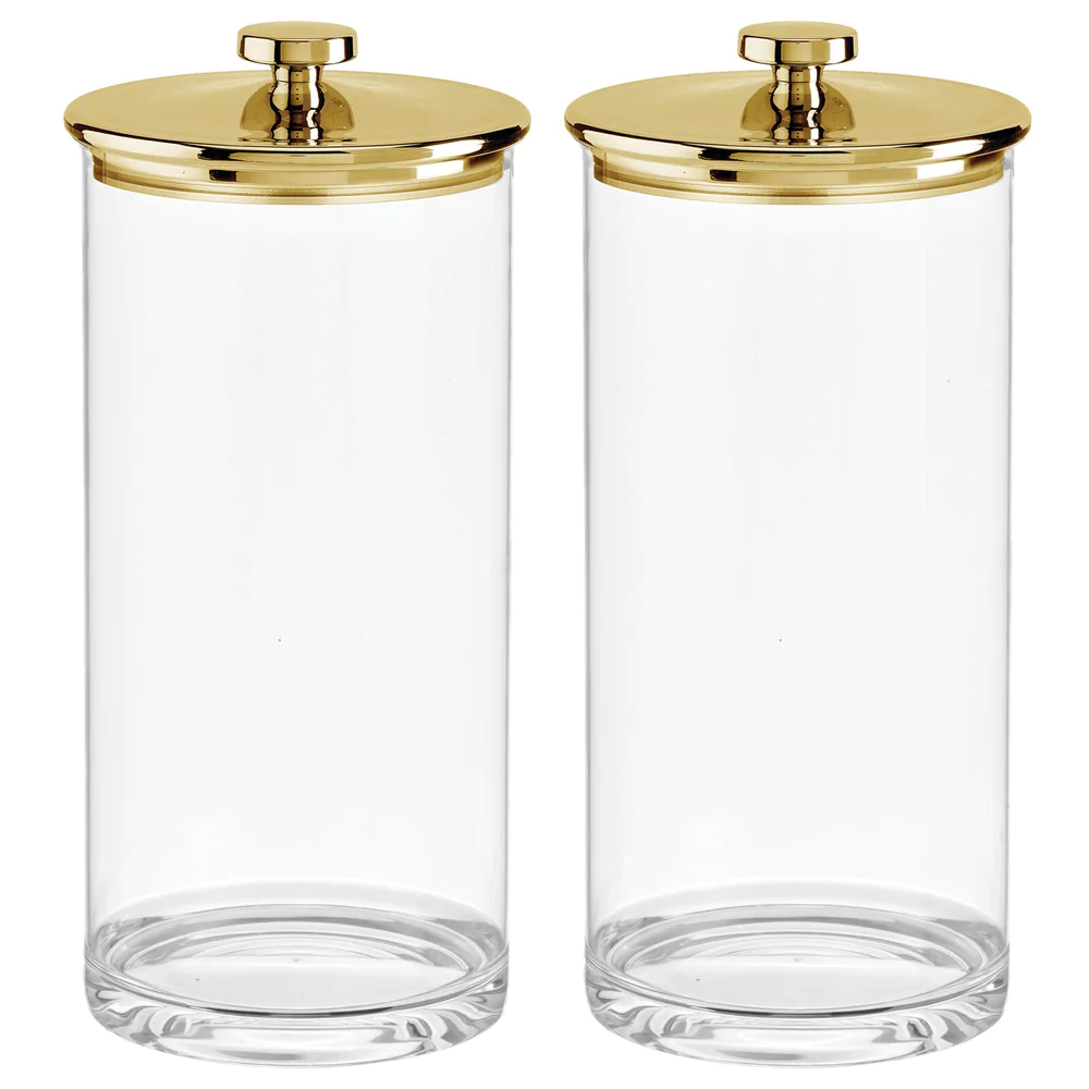 Photo 1 of airtight canister 5.5 X 10 CLEAR SOFT BRASS SET OF 2