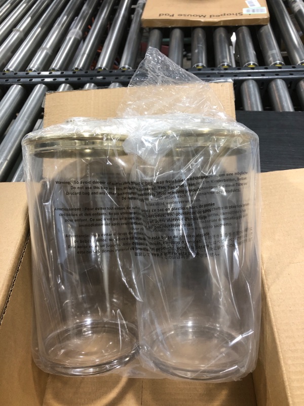 Photo 2 of airtight canister 5.5 X 10 CLEAR SOFT BRASS SET OF 2