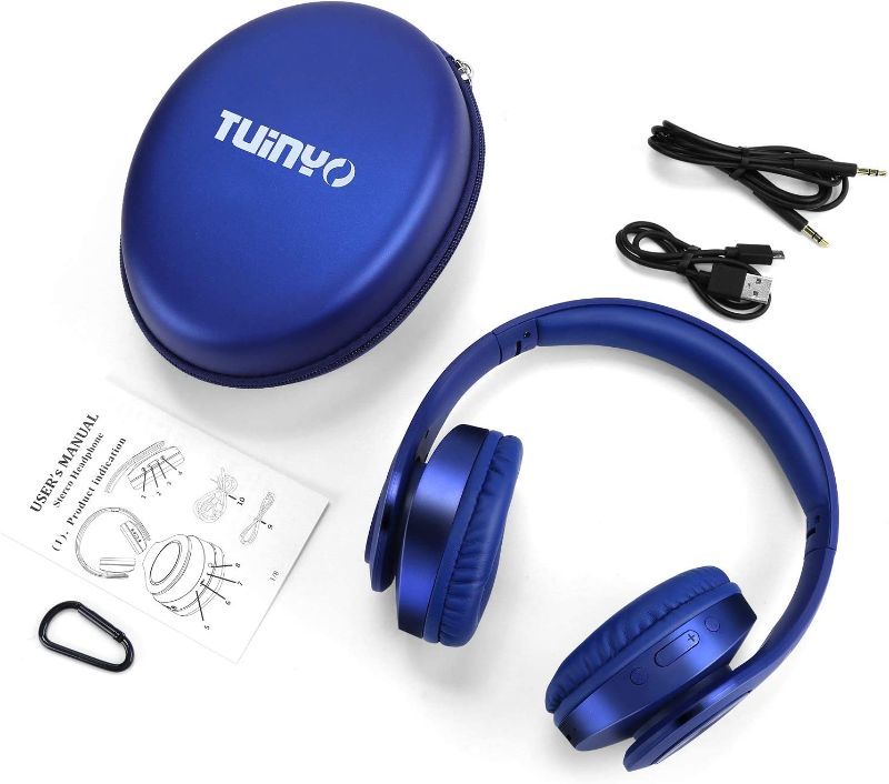 Photo 1 of UINYO Bluetooth Headphones Wireless, Over Ear Stereo Wireless Headset 40H Playtime with deep bass, Soft Memory-Protein Earmuffs, Built-in Mic Wired Mode PC/Cell Phones/TV-Dark Blue