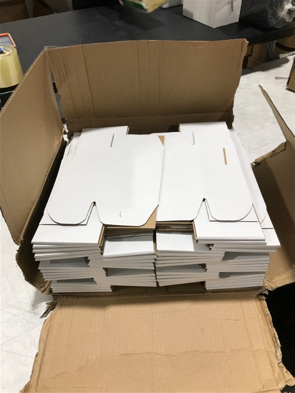 Photo 1 of 50 Pack 6x4x3 inch Corrugated Box Mailers- White Cardboard Shipping Box Corrugated Box Mailer Shipping Box For Mailer, Moving and Craft by ZMYBCPACK 50 Pack 6”x4”x3”(White)