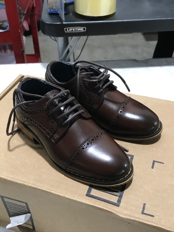 Photo 1 of Bruno Marc Boy's Prince-K1 Classic Oxfords Dress Shoes 9 Toddler K1/Dark_brown