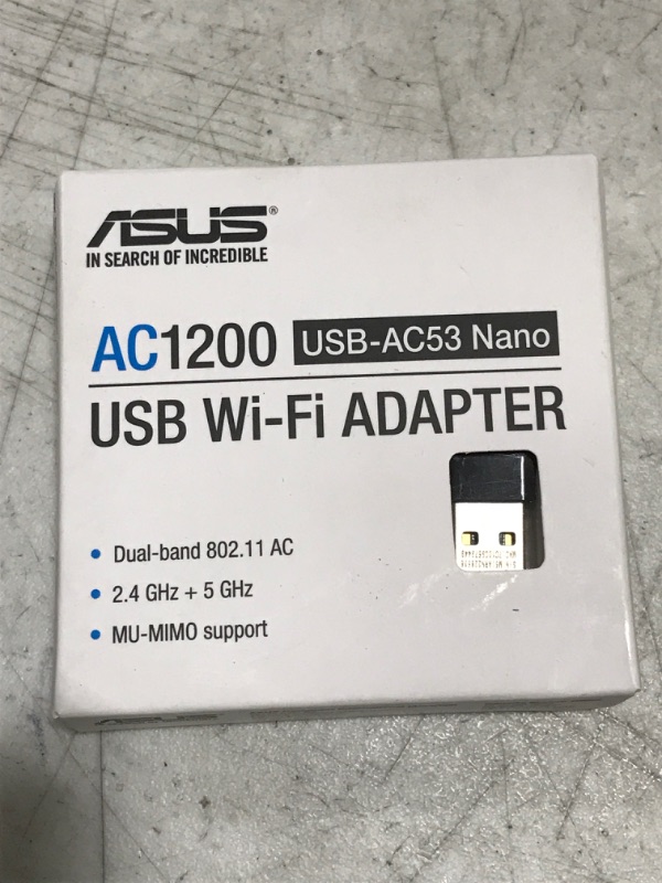 Photo 2 of ASUS USB-AC53 AC1200 Nano USB Dual-Band Wireless Adapter, MU-Mimo, Compatible for Windows XP/Vista/7/8/1/10, Black