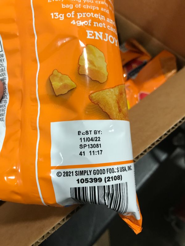 Photo 3 of 12-Pack Atkins Protein Chips, Nacho Cheese, Keto Friendly, Baked Not Fried 1.1oz *EXPIRED!!**BEST BY:11/04/2022**
