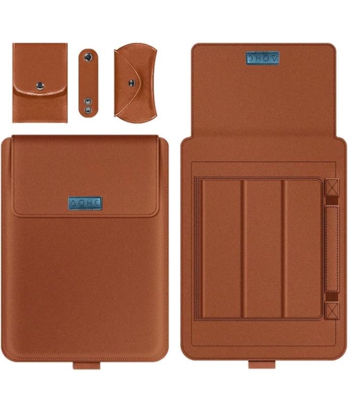 Photo 1 of Generic AOHC 13-14 inch (Sienna Brown) Laptop Sleeve Case Laptop Stand Adjustable, Computer Shock Resistant Bag with Mouse Pad for MacBook, Window Surface