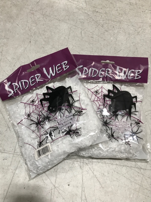 Photo 2 of 2PK Spider Web, 200 Square Ft, Halloween Decorations, Spider Webs (200 Square Feet) (Packaging Artwork May Vary) Can Be Used As Fake Snow for Indoor Christmas Decorations, Remove Spiders