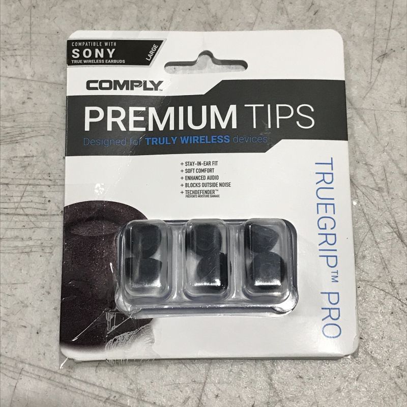 Photo 2 of Comply Foam Ear Tips for Sony TrueWireless WF-1000XM4, WF-1000XM3, WF-XB700, Ultimate Comfort Unshakeable Fit Large, 3 Pairs
