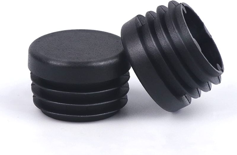 Photo 1 of (Set of 10) 1 inch(25.4mm) Polyethylene Round Plastic Hole Plugs - Plastic Plugs / Plastic End Caps /Inserts /Black End Caps for Metal Tubing 