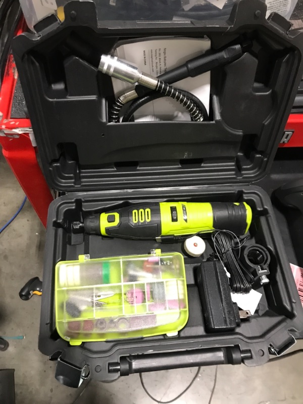 Photo 2 of 12V Cordless Rotary Tool Kit, 7 speeds, 77 Accessories, 2 attachments, Flex Shaft, Universal keyless chuck,1 hour Quick Charging, for Cutting, Sanding, Polishing, Drilling, Grinding,Carving