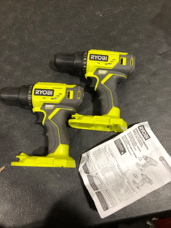 Photo 2 of 2 Pack of Ryobi P215 18-Volt 1/2-in Drill Driver (Bare tool) (No Retail Packaging)