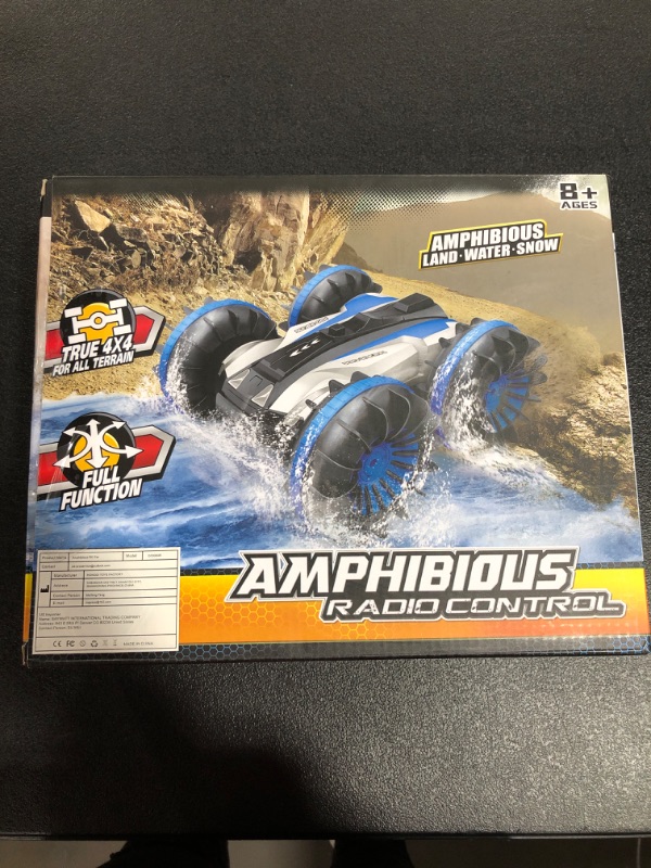 Photo 2 of Car Toys for 6-12 Year Old Boys Amphibious Remote Control Car for Kids 2.4 GHz RC Stunt Car for Boys Girls 4WD Off Road Monster Truck Christmas Birthday Gifts Remote Control Boat Beach Toy