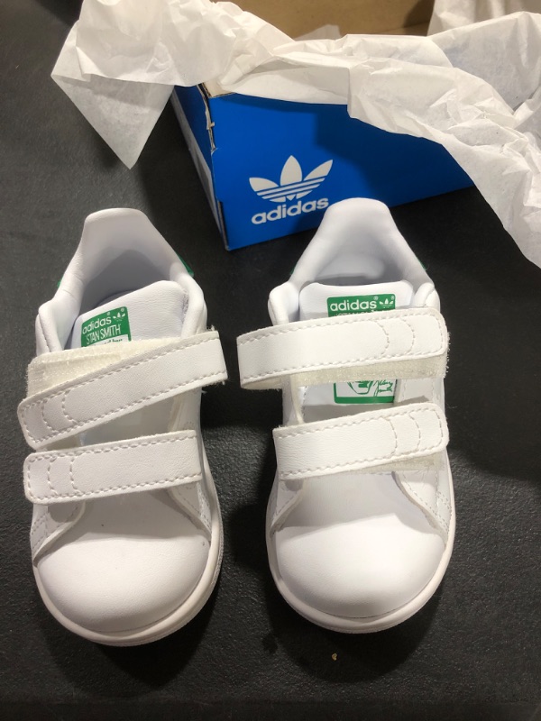 Photo 2 of adidas Originals Kids Stan Smith (End Plastic Waste) Sneaker Toddler (1-4 Years) 5 Toddler White/White/Green