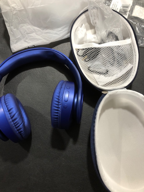 Photo 2 of Bluetooth Headphones Wireless,TUINYO Over Ear Stereo Wireless Headset 40H Playtime with deep bass, Soft Memory-Protein Earmuffs, Built-in Mic Wired Mode PC/Cell Phones/TV-Dark Blue