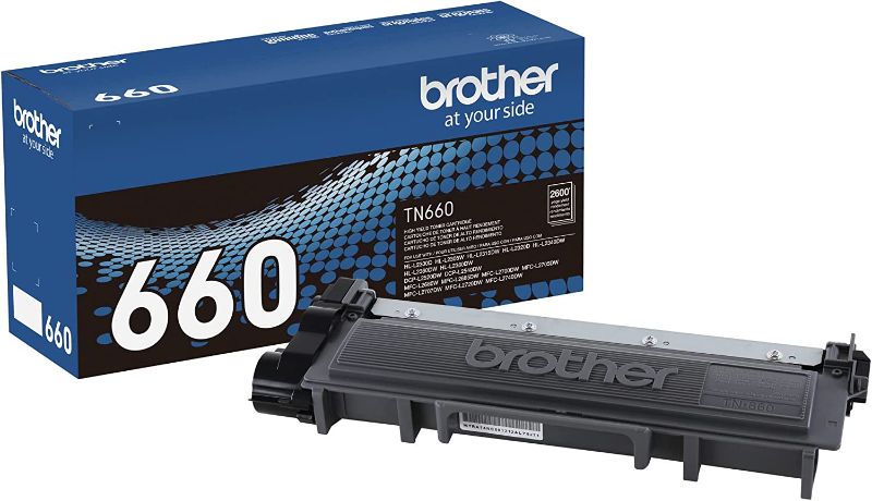 Photo 1 of Brother Genuine High Yield Toner Cartridge, TN660, Replacement Black Toner, Page Yield Up To 2,600 Pages, Amazon Dash Replenishment Cartridge,1 Pack
