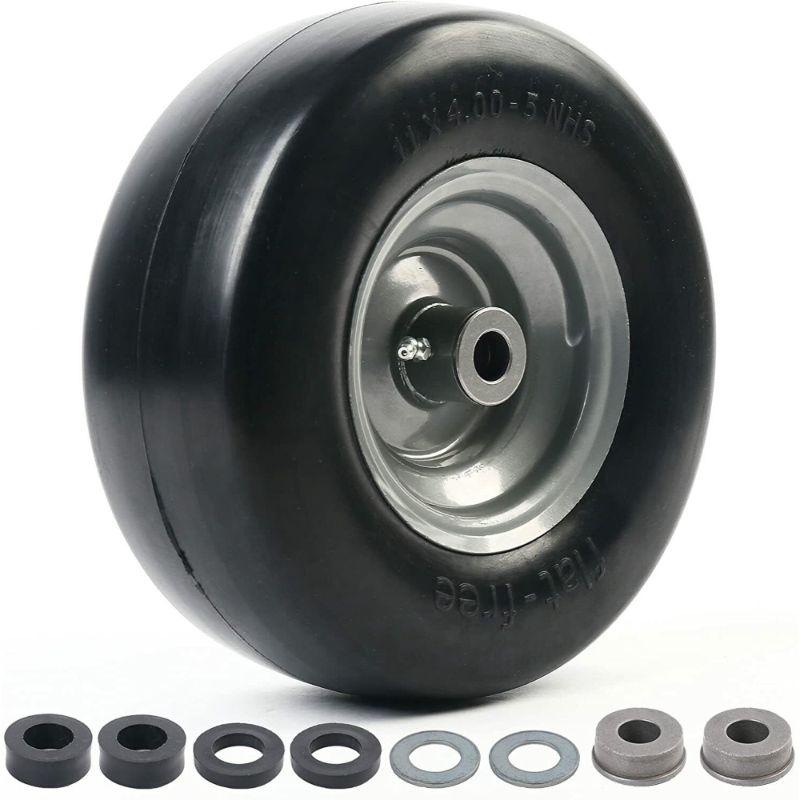 Photo 1 of 11x4.00-5'' Smooth Lawn Mower Garden Tire on Rim Wheel Flat Free 3/4" Bearings
