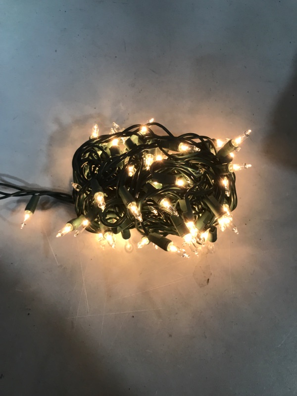 Photo 2 of  Counts Clear Green Wire Christmas Lights, Warm White String Lights for Indoor or Outdoor Christmas Decorations 45ft 