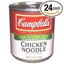 Photo 1 of 24 PACKS : Campbells Ready to Serve Low Sodium Chicken Noodle Soup - 7.25 Oz. Can, 24 per Case

