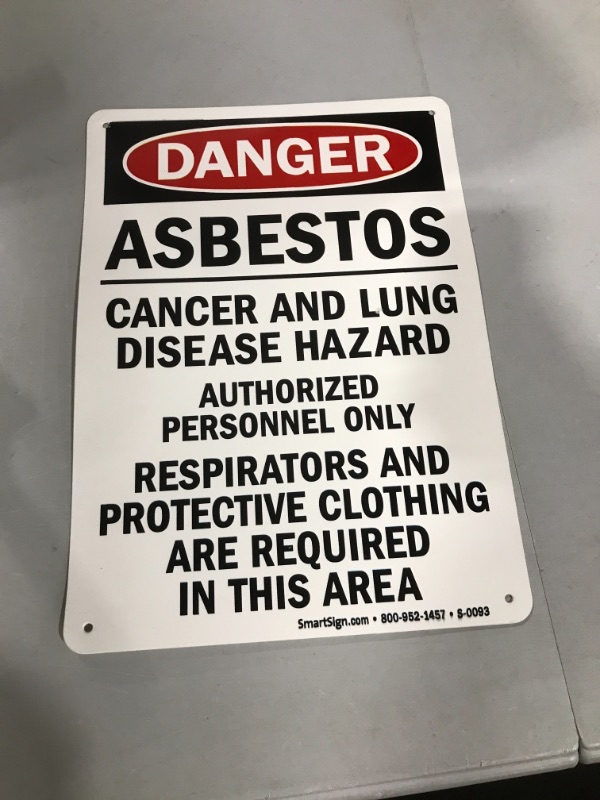 Photo 1 of  Sign, Danger, Asbestos,