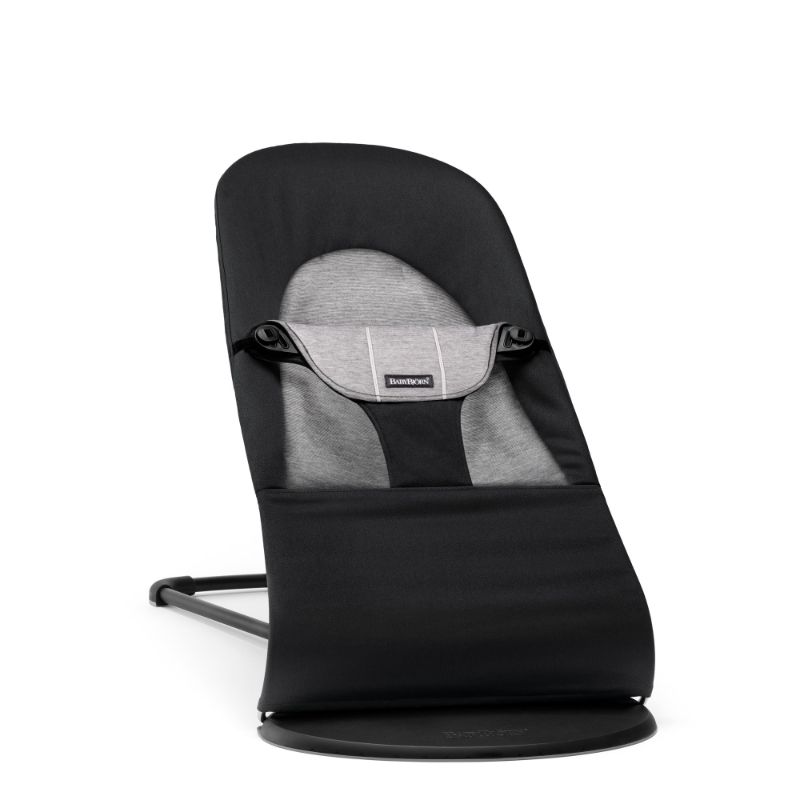 Photo 1 of BabyBjorn Bouncer Balance Soft - Black/Granite, Cotton Jersey++Dirty++