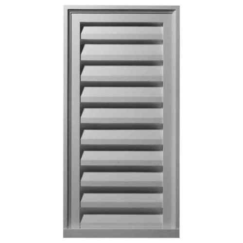 Photo 1 of 18 In. X 36 In. Rectangular Primed Polyurethane Paintable Gable Louver Vent