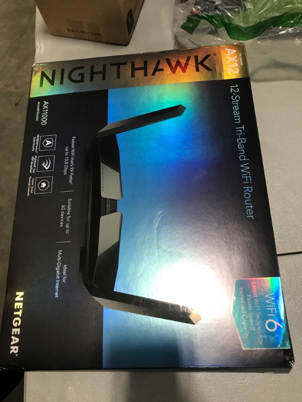 Photo 10 of Night hawk tri band AX12NETGEAR Nighthawk WiFi 6 Router (RAX200) 12-Stream Gigabit Router AX11000 Tri-Band Wireless Speed (Up to 10.8 Gbps) Coverage Up To 2500 sq.ft. And 50 Devices
