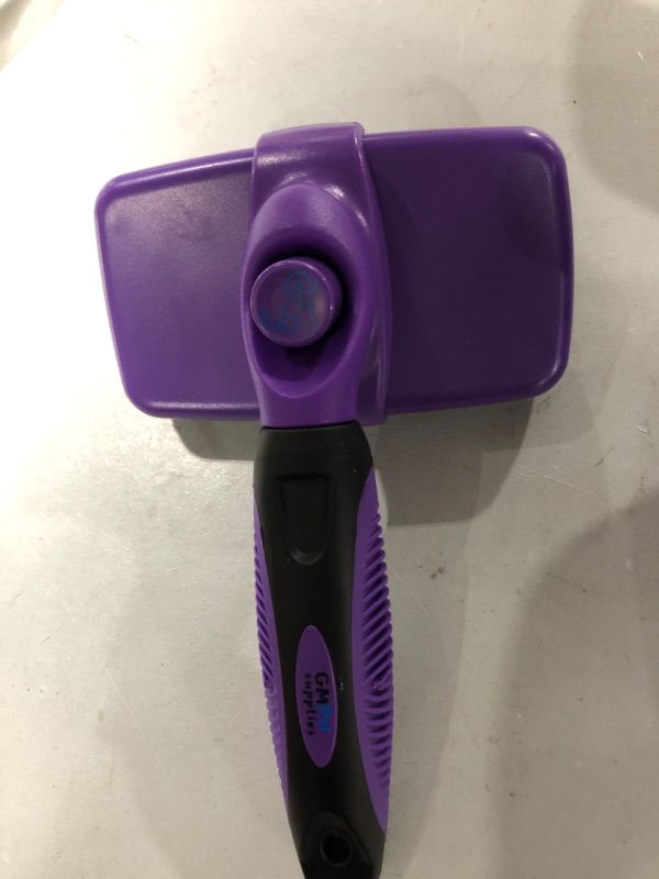 Photo 2 of Xelparuc Self Cleaning Slicker Brush Gently Removes Loose Undercoat Mats and Tangled Hair Your Dog or Cat Will Love Being Brushed with the Grooming B
