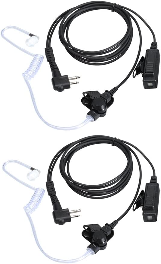 Photo 1 of Earpieces for Motorola Walkie Talkies with Mic 2 Pin Acoustic Tube Headset and PPT for CP200 GP2000 XU1100 PRO1150 MU12 (2 Pack