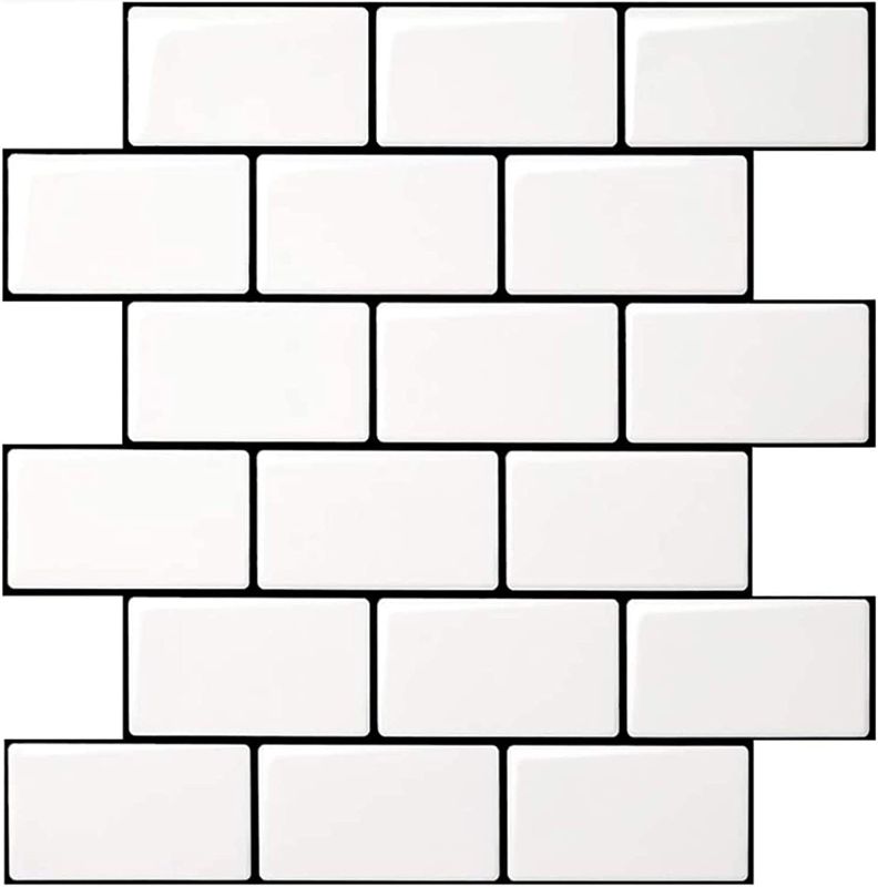 Photo 1 of Art3d Subway Tiles Peel and Stick Backsplash (10 Tiles, Thicker Design)