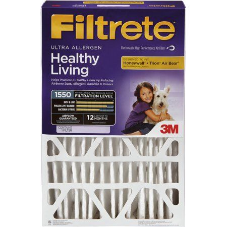 Photo 1 of Filtrete by 3M, 20x20x4, MERV 12, Healthy Living Advanced Allergen Reduction HVAC Furnace Air Filter, Captures Allergens, Bacteria and Viruses, 1550 MPR, 1 Filter
