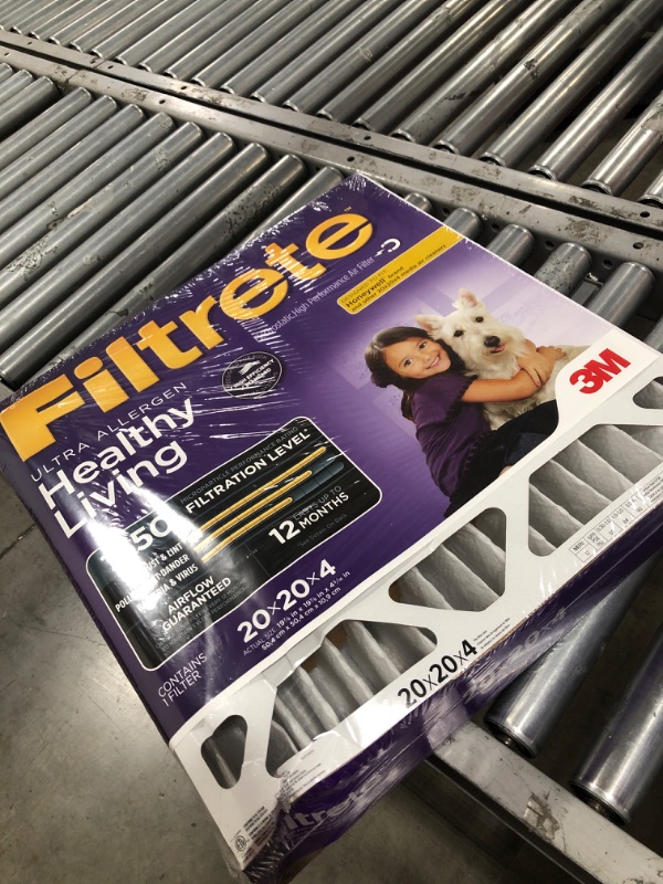 Photo 1 of Filtrete by 3M, 20x20x4, MERV 12, Healthy Living Advanced Allergen Reduction HVAC Furnace Air Filter, Captures Allergens, Bacteria and Viruses, 1550 MPR, 1 Filter
