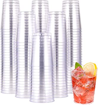 Photo 1 of 10 OZ Clear Disposable Plastic Cups 200 Pack, Clear Plastic Cups Tumblers, Heavy-duty Party Glasses, Disposable Cups for Wedding,Thanksgiving, Christmas Party
