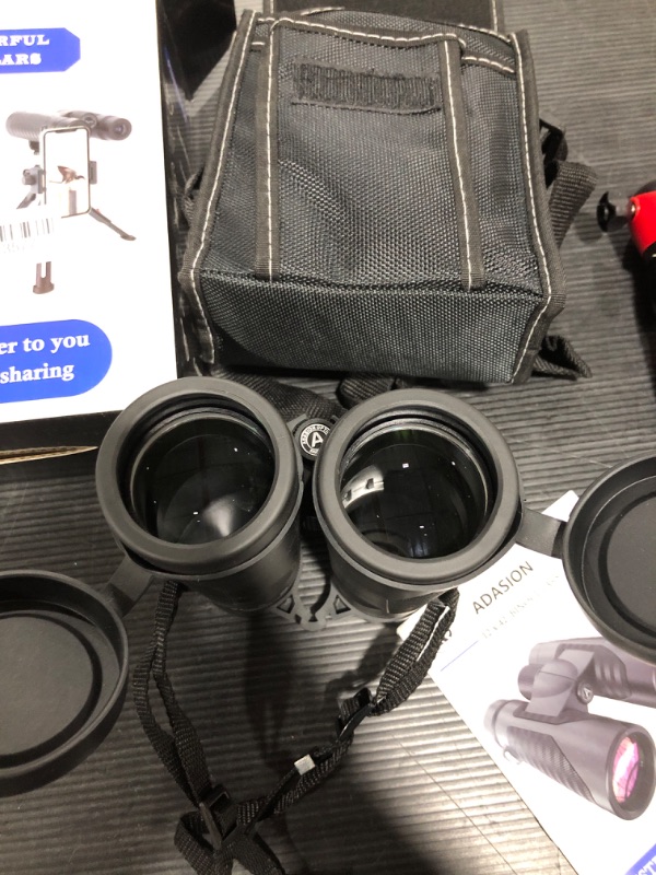 Photo 1 of Adasion 12x42 High Definition Binoculars for Adults with Phone Adapter and Foldable Tripod, Super Bright High Power Binoculars with Large View, Lightweight Binoculars?for Bird Watching Hunting Sports
