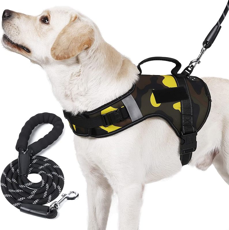 Photo 1 of AINOI Dog Vest Harness and Leash Set for Large Dogs No Pull Harness with Pocket Handle