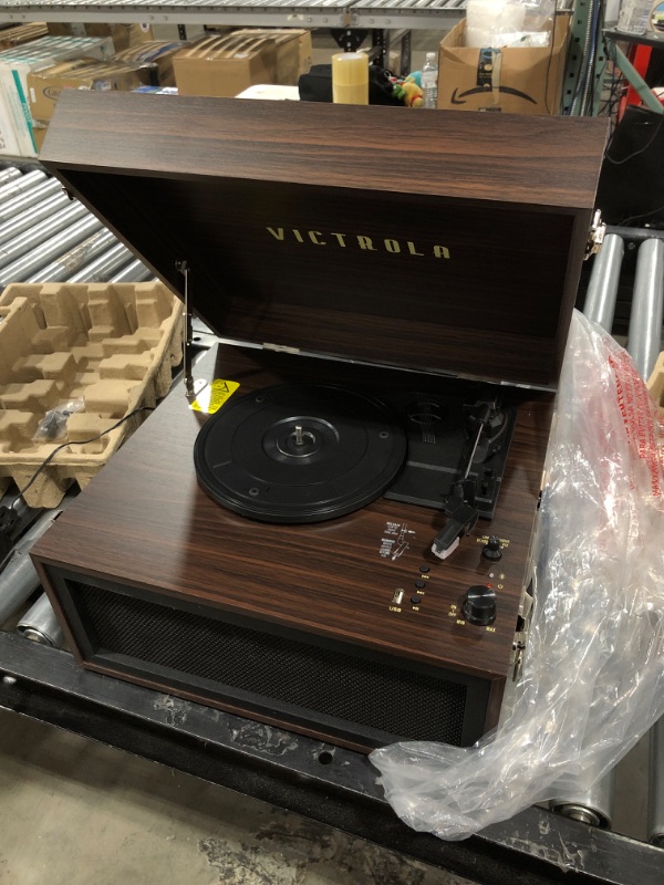 Photo 2 of Victrola VTA-75-ESP Liberty 5-in-1 Turntable Music EntertainmentCenter with Bluetooth Wireless FM Radio USB Recorder Wood (Espresso)