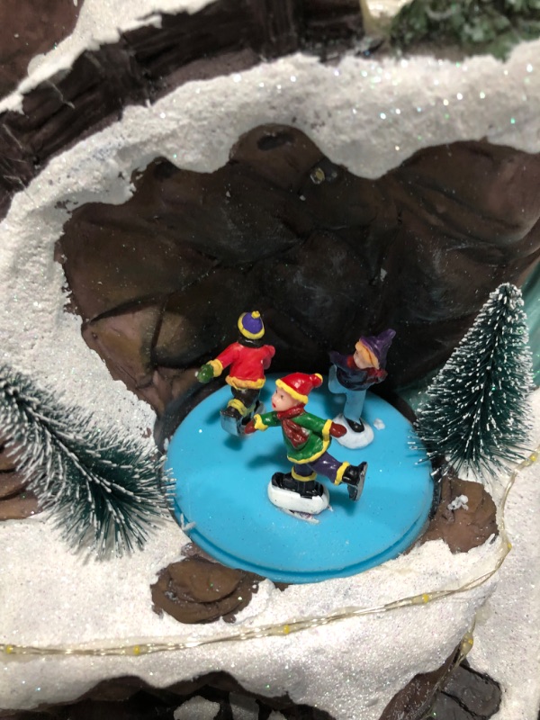 Photo 3 of Alpine Corporation 18" H Indoor Animated Winter Wonderland Set with LED Lights and Music
