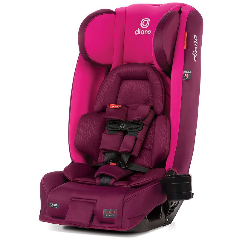 Photo 1 of Diono Radian 3RXT, 4-in-1 Convertible Car Seat, Rear and Forward Facing, Steel Core, Ultimate Safety and Protection, Slim Fit 3 Across, Purple Plum
