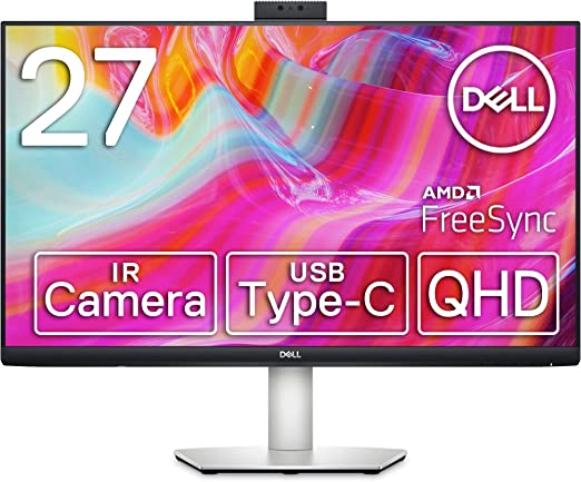 Photo 1 of Dell S2722DZ 27 inch Work From Home -Monitor, Video Conferencing Features - Built-In -Camera, Noise-Cancelling Dual Microphones, USB-C connectivity, 16:09 Aspect Ratio, 4ms Response Time, QHD - Silver