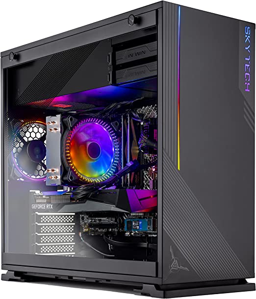 Photo 1 of Skytech Azure Gaming PC Desktop – Intel Core i5 12600K 3.7 GHz, RTX 3060 Ti, 1TB NVME SSD, 16G DDR4 3200, 650W Gold PSU, AC Wi-Fi, Windows 10 Home 64-bit
