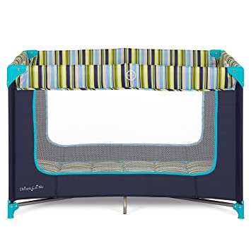 Photo 1 of Dream On Me Zodiak Portable Playard in Navy, Lightweight, Packable and Easy Setup Baby Playard, Breathable Mesh Sides and Soft Fabric - Comes with a Removable Padded Mat