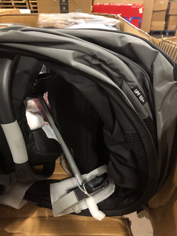 Photo 3 of Chicco Bravo 3-in-1 Trio Travel System, Bravo Quick-Fold Stroller with KeyFit 30 Infant Car Seat and base, Car Seat and Stroller Combo | Camden/Black Camden Bravo