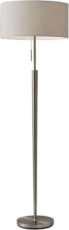 Photo 1 of Adesso 3457-22 Hayworth 65" Floor Lamp, Satin Steel, Smart Outlet Compatible
